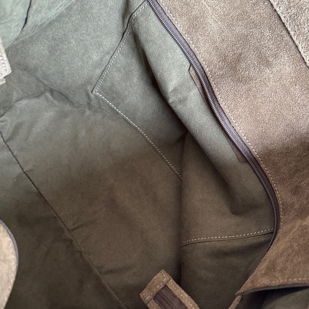 Bobbies Brown Suede Tote with Resin Handles and Shoulder Straps - Picture 7 of 7
